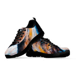 Dark Blue Horse Painting Print Black Sneakers