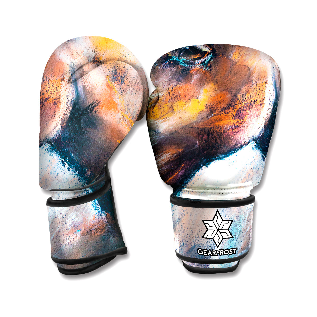 Dark Blue Horse Painting Print Boxing Gloves