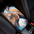 Dark Blue Horse Painting Print Car Center Console Cover