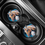 Dark Blue Horse Painting Print Car Coasters