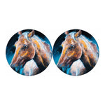 Dark Blue Horse Painting Print Car Coasters