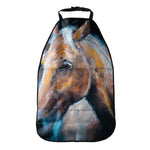 Dark Blue Horse Painting Print Car Seat Organizers