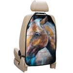 Dark Blue Horse Painting Print Car Seat Organizers