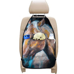 Dark Blue Horse Painting Print Car Seat Organizers