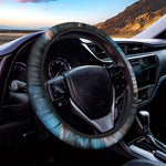 Dark Blue Horse Painting Print Car Steering Wheel Cover