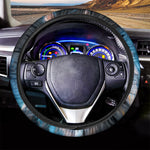 Dark Blue Horse Painting Print Car Steering Wheel Cover