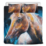 Dark Blue Horse Painting Print Duvet Cover Bedding Set