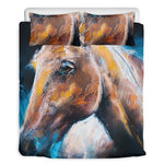Dark Blue Horse Painting Print Duvet Cover Bedding Set