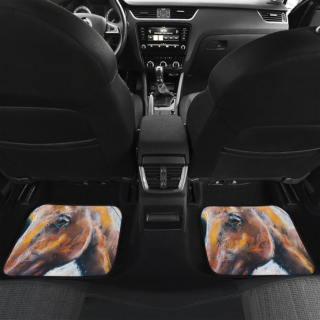 Dark Blue Horse Painting Print Front and Back Car Floor Mats