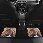 Dark Blue Horse Painting Print Front and Back Car Floor Mats