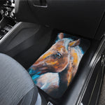 Dark Blue Horse Painting Print Front and Back Car Floor Mats