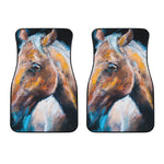 Dark Blue Horse Painting Print Front Car Floor Mats