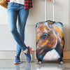 Dark Blue Horse Painting Print Luggage Cover