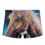 Dark Blue Horse Painting Print Men's Boxer Briefs
