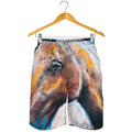 Dark Blue Horse Painting Print Men's Shorts
