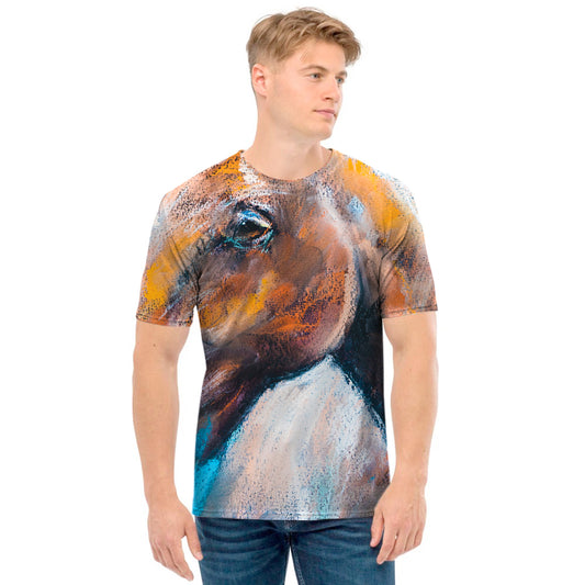 Dark Blue Horse Painting Print Men's T-Shirt