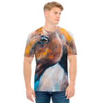 Dark Blue Horse Painting Print Men's T-Shirt