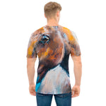 Dark Blue Horse Painting Print Men's T-Shirt