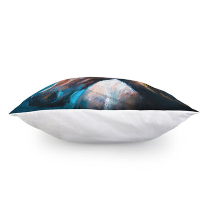 Dark Blue Horse Painting Print Pillow Cover