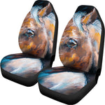 Dark Blue Horse Painting Print Universal Fit Car Seat Covers