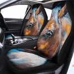 Dark Blue Horse Painting Print Universal Fit Car Seat Covers