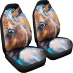 Dark Blue Horse Painting Print Universal Fit Car Seat Covers