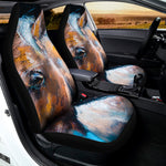 Dark Blue Horse Painting Print Universal Fit Car Seat Covers