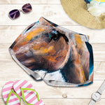 Dark Blue Horse Painting Print Women's Shorts