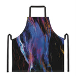 Dark Blue Horse Portrait Print Apron