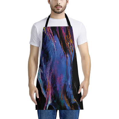 Dark Blue Horse Portrait Print Apron