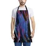 Dark Blue Horse Portrait Print Apron
