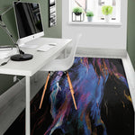 Dark Blue Horse Portrait Print Area Rug