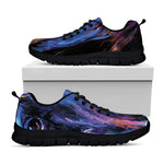 Dark Blue Horse Portrait Print Black Sneakers
