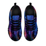 Dark Blue Horse Portrait Print Black Sneakers