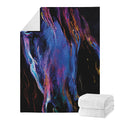 Dark Blue Horse Portrait Print Blanket