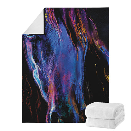 Dark Blue Horse Portrait Print Blanket
