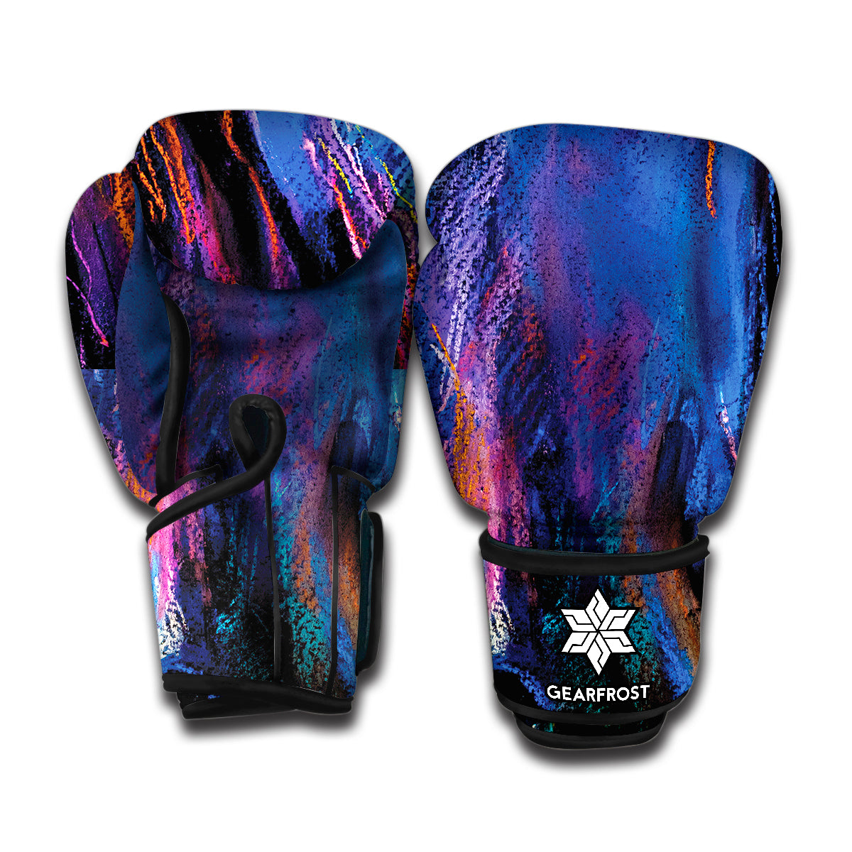 Dark Blue Horse Portrait Print Boxing Gloves