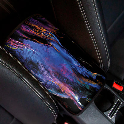 Dark Blue Horse Portrait Print Car Center Console Cover