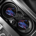 Dark Blue Horse Portrait Print Car Coasters