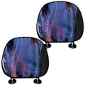 Dark Blue Horse Portrait Print Car Headrest Covers