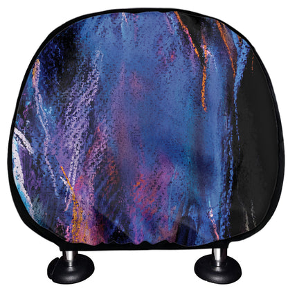 Dark Blue Horse Portrait Print Car Headrest Covers