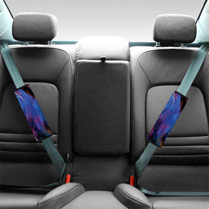 Dark Blue Horse Portrait Print Car Seat Belt Covers