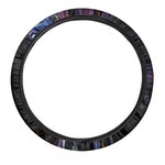 Dark Blue Horse Portrait Print Car Steering Wheel Cover