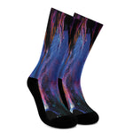 Dark Blue Horse Portrait Print Crew Socks