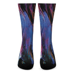 Dark Blue Horse Portrait Print Crew Socks