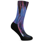 Dark Blue Horse Portrait Print Crew Socks