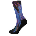 Dark Blue Horse Portrait Print Crew Socks