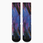 Dark Blue Horse Portrait Print Crew Socks