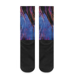 Dark Blue Horse Portrait Print Crew Socks