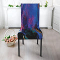 Dark Blue Horse Portrait Print Dining Chair Slipcover